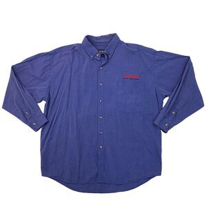 Vintage Hitachi Data Systems Shirt Mens XL Extra Large Blue Button Down Collared